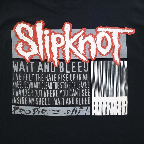 Slipknot Wait and Bleed T-Shirt People = S**t 2009 Barcode Lyrics Minty Large - Picture 3 of 16